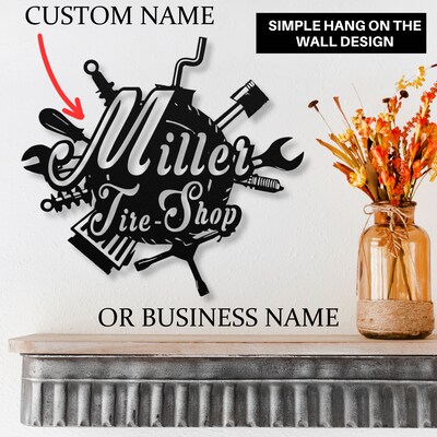 Personalized Garage Sign for Dad | Custom Garage Business Sign | Mechanic Gifts diesel | Personalized Garage Workshop Sign | Tire Shop Gifts - image2